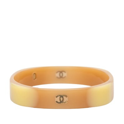 シャネル ココマーク バングル ベージュ系 プラスチック レディース CHANEL 中古
