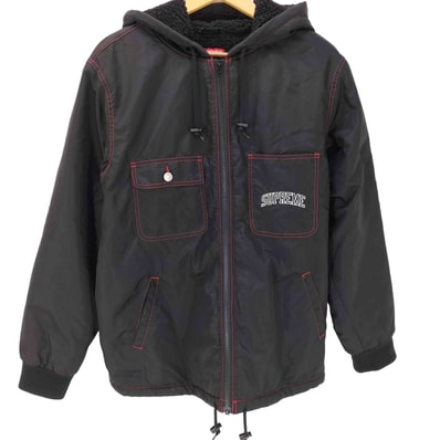 Sherpa Lined Nylon Zip Up Jacket【1143090650096】