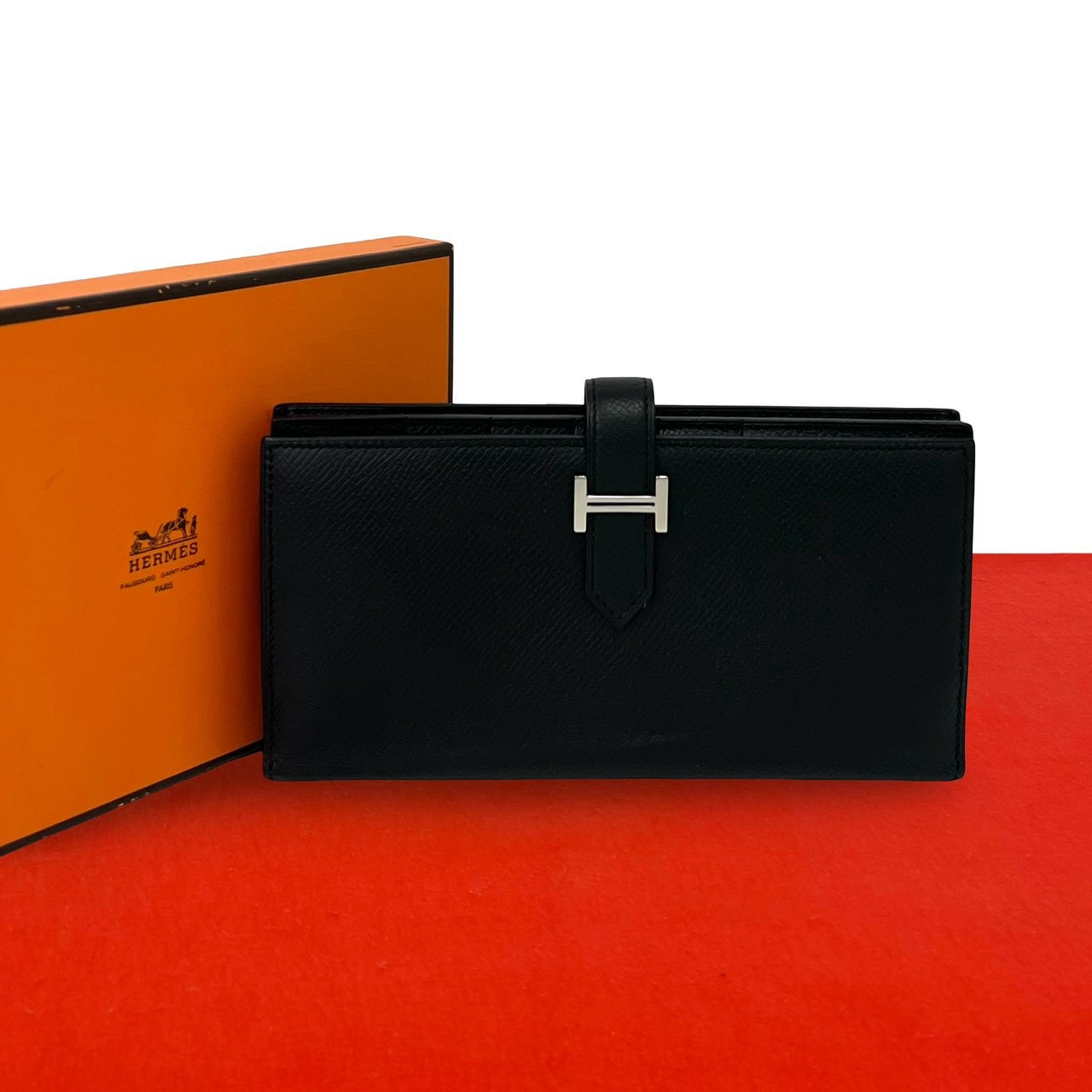 HERMES エルメス ベアン スフレ ヴォーエプソン 長財布 ブラック
 30859