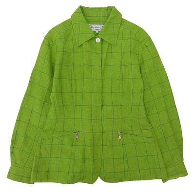 クリスチャンディオールスポーツ ウインドーペーン リネン シャツ ジャケット レディース L L