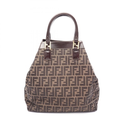 フェンディ FENDI ズッカ トートバッグ バッグ キャンバス レザー レディース ブラウン系 / ブラック系 【中古】