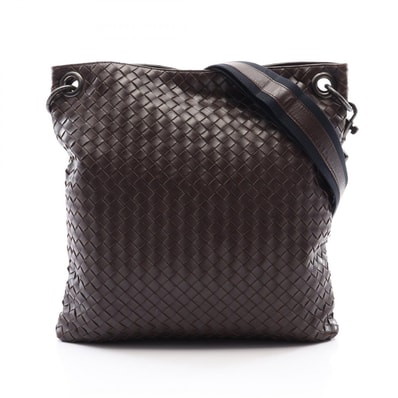 ボッテガヴェネタ BOTTEGA VENETA イントレチャート ショルダーバッグ バッグ レザー メンズ ブラウン系 【中古】