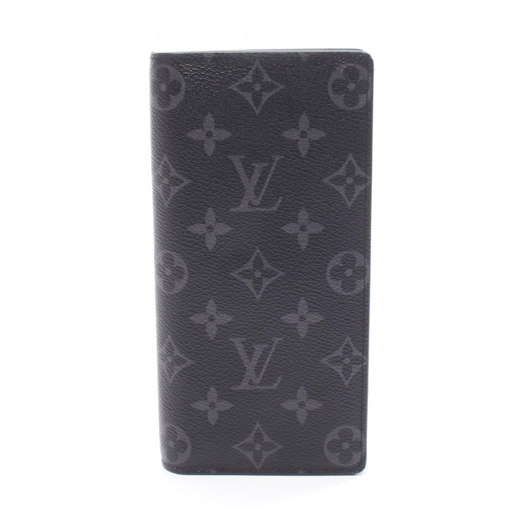 ルイ・ヴィトン LOUIS VUITTON ポルトフォイユ ブラザ 二つ折り長財布 財布 PVCコーティングキャンバス モノグラム・エクリプス メンズ ブラック系 M61697 【中古】