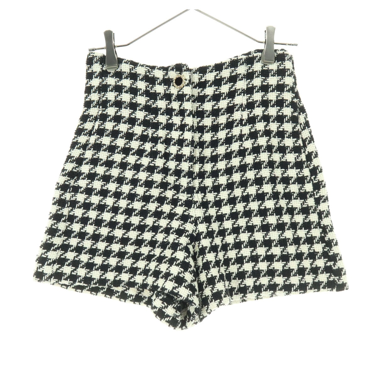 ZARA ザラ 千鳥格子柄 ニット ショートパンツ S ブラック系