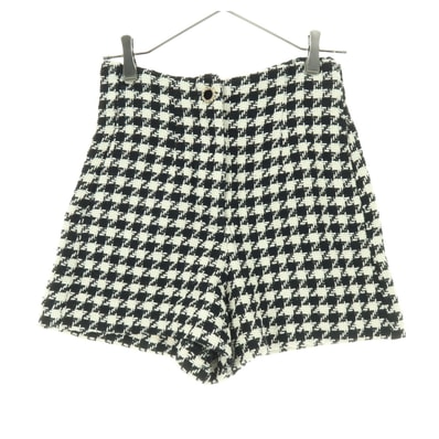 ZARA ザラ 千鳥格子柄 ニット ショートパンツ S ブラック系