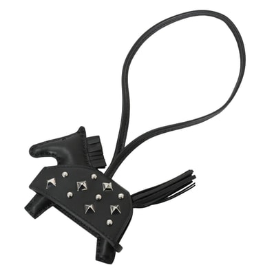 HERMES エルメス バッグチャーム ロデオ ロベオ ロック PM スタッズ 黒 (ブラック) アニョーミロ(ラム) シルバー金具 G刻印 新品