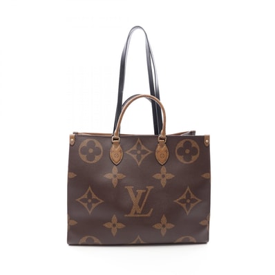 ルイ・ヴィトン LOUIS VUITTON オンザゴーGM モノグラムジャイアント モノグラムリバース 2WAY ショルダーバッグ バッグ PVCコーティングキャンバス レザー レディース ブラウン系 M45320 【中古】