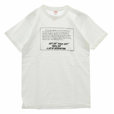 Supreme シュプリーム 16AW USA製 Say No Tee セイ ノー フロントプリント Tシャツ 半袖カットソー ホワイト系 M【新古品】【未使用】【中古】