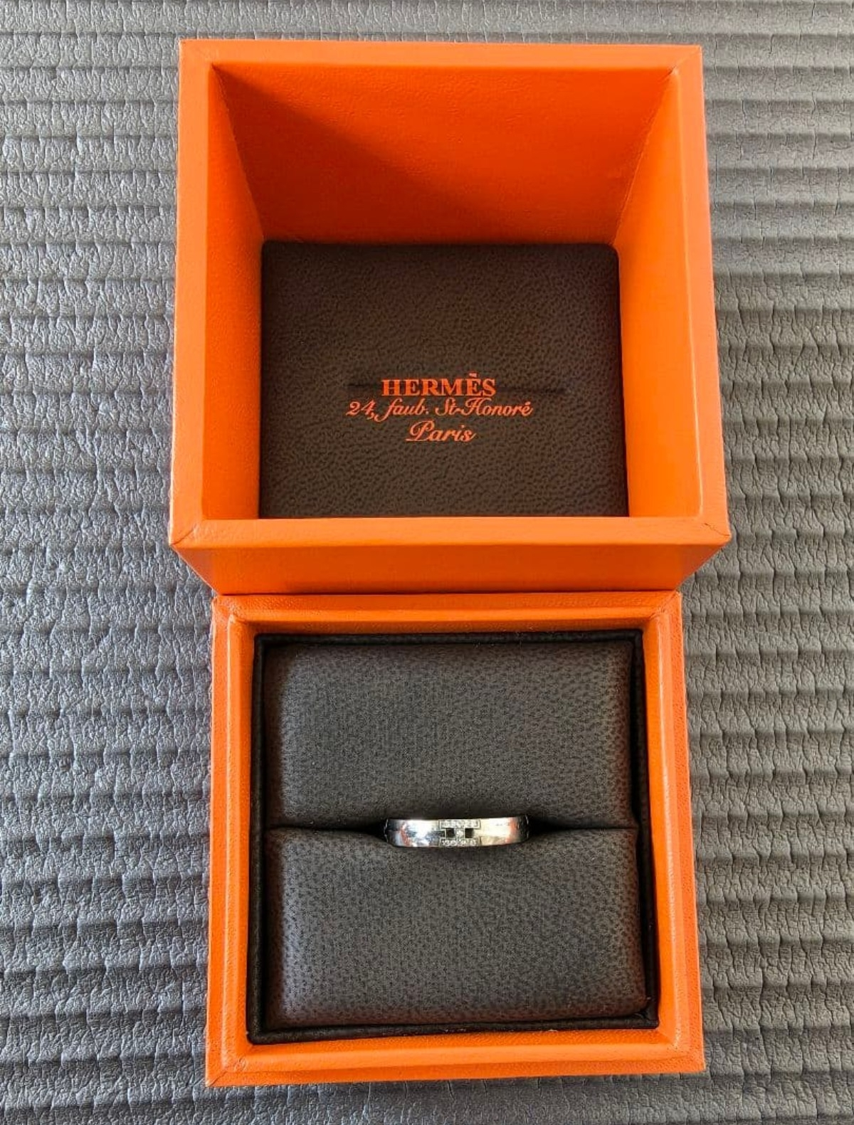 HERMES エルメス エヴァー・ヘラクレス リング 1P パヴェダイヤモンド K18WG 53号