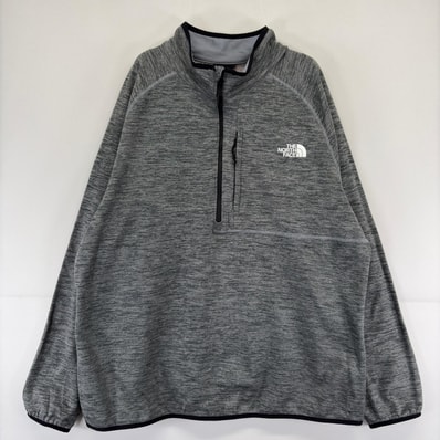 古着 ザ・ノースフェイス THE NORTH FACE トレーナー ハーフジップ 大きいサイズ ワンポイント プリント ロゴ 2XL グレー系 メンズ
