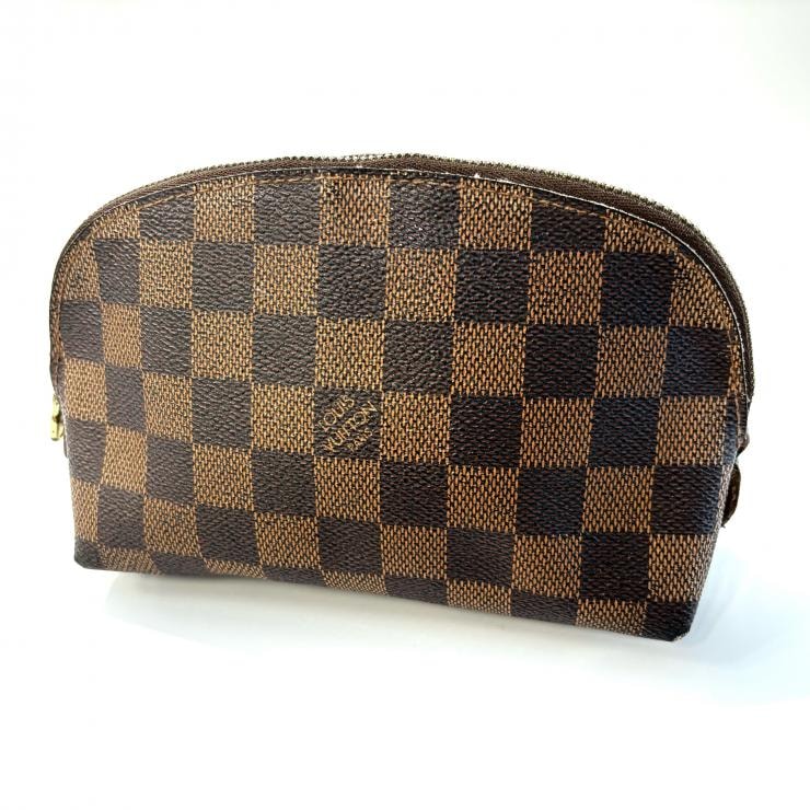 LOUIS VUITTON ダミエ ポシェット コスメティック PM N47516 化粧ポーチ メイクポーチ スペイン製 鑑定済み 正規品 ルイ・ヴィトン