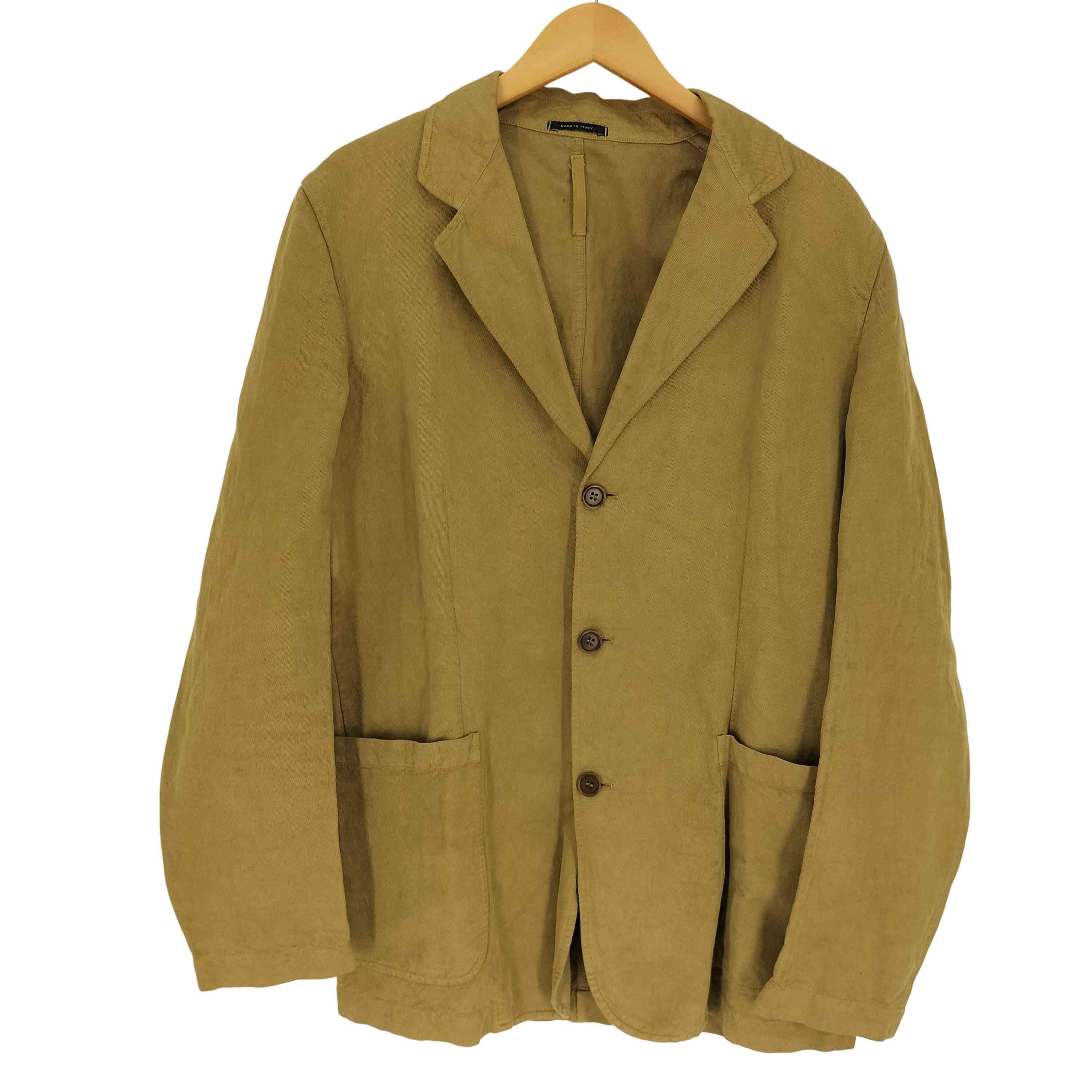 02SS イタリア製 Alessandro Pugetti期 ガーメントダイ コットン リネン ペーパー ミックスファブリック 3B テーラード ジャケット【1137275845223】