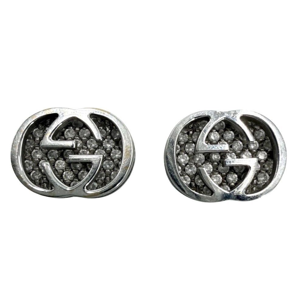 GUCCI グッチ ピアス インターロッキングG アクセサリー ジュエリー 18金WG Au750 K18ホワイトゴールド    ダイヤモンド レディース 約4.1g【中古品】