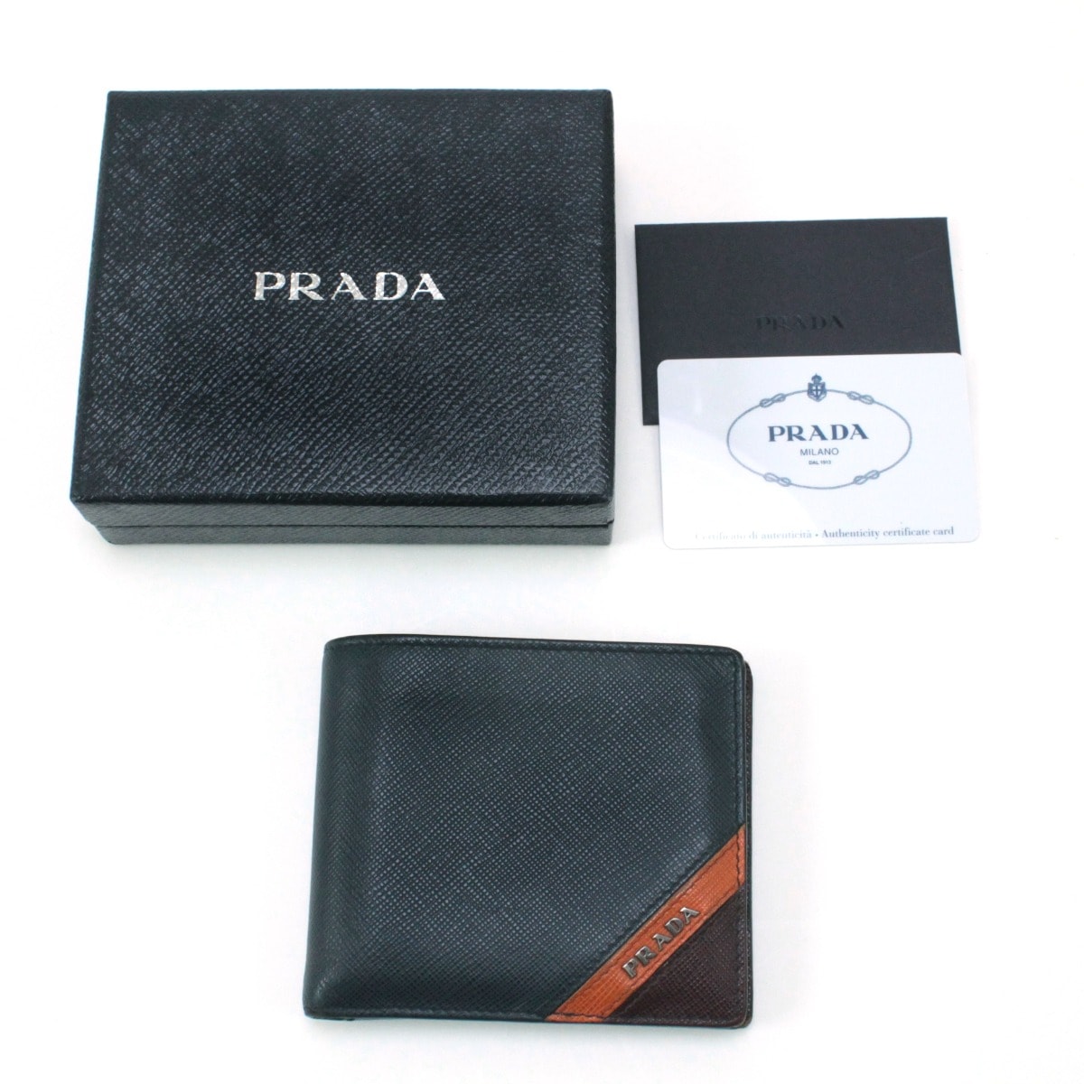 PRADA プラダ 2つ折り札入れ 2MO513 ネイビー