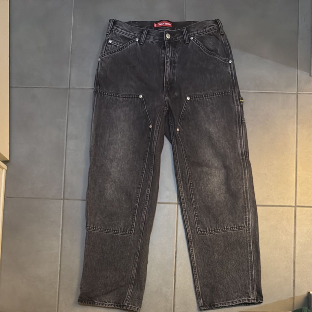 Supreme Double Knee Painter Pant "Washed Black" (23SS)