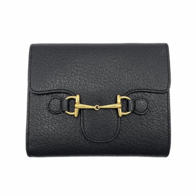 GUCCI グッチ 三つ折り財布
レザー ブラック レディース
【中古】