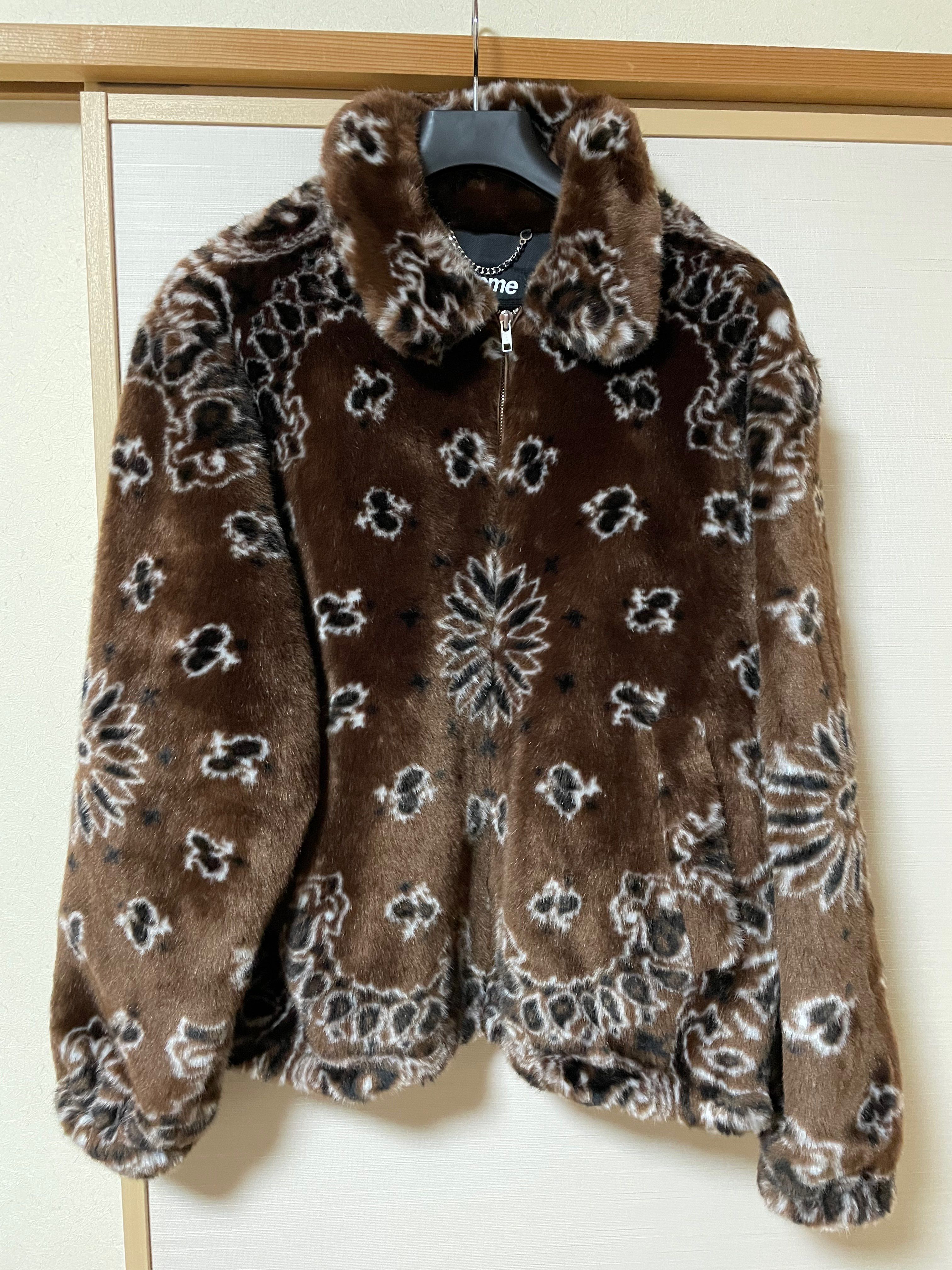 Supreme Bandana Faux Fur Bomber Jacket "Brown"