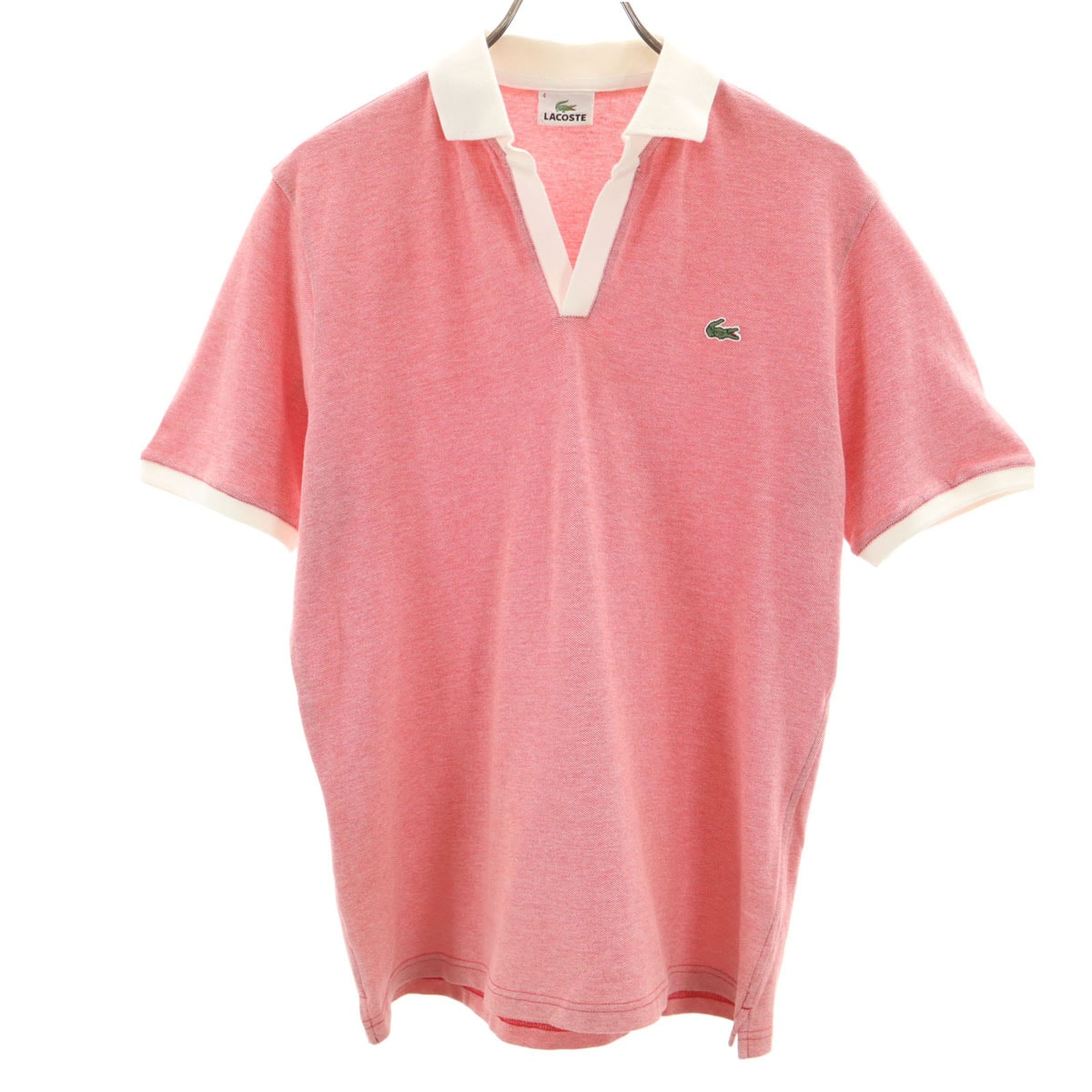 LACOSTE ラコステ 半袖 スキッパーカラー ポロシャツ 4 レッド