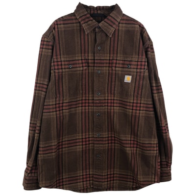 古着 カーハート Carhartt Loose Fit 長袖 フランネルチェックシャツ メンズM相当/eaa609440