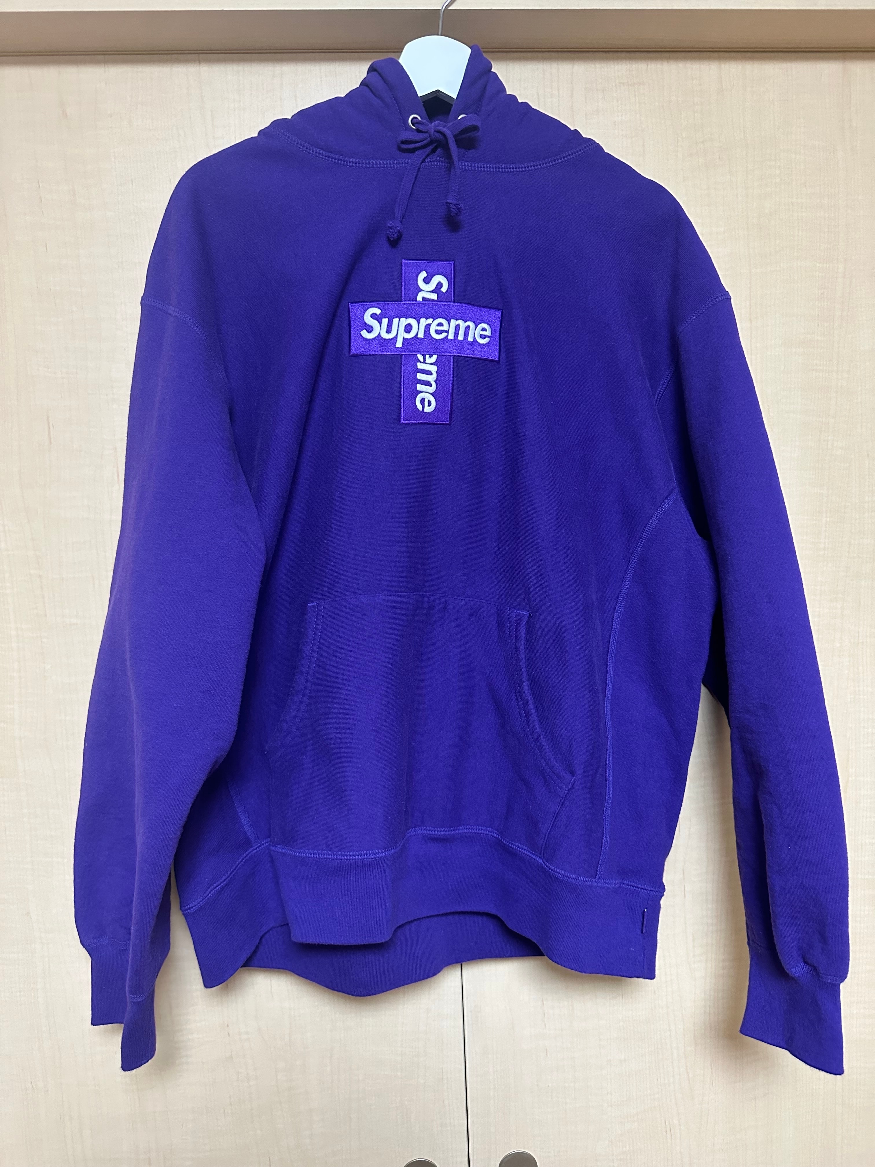 Supreme Cross Box Logo Hooded Sweatshirt "Purple"