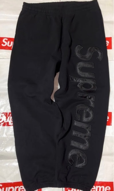 Supreme Satin Applique Sweatpant (23FW) "Black"