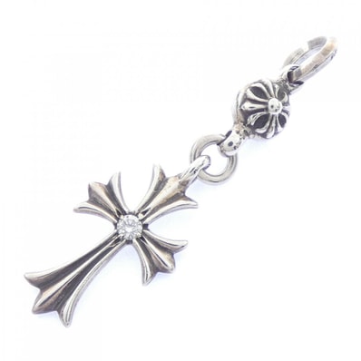 Chrome Hearts 1 Ball Tiny CH Cross 1 Diamond Pendant Silver 925 "Silver"