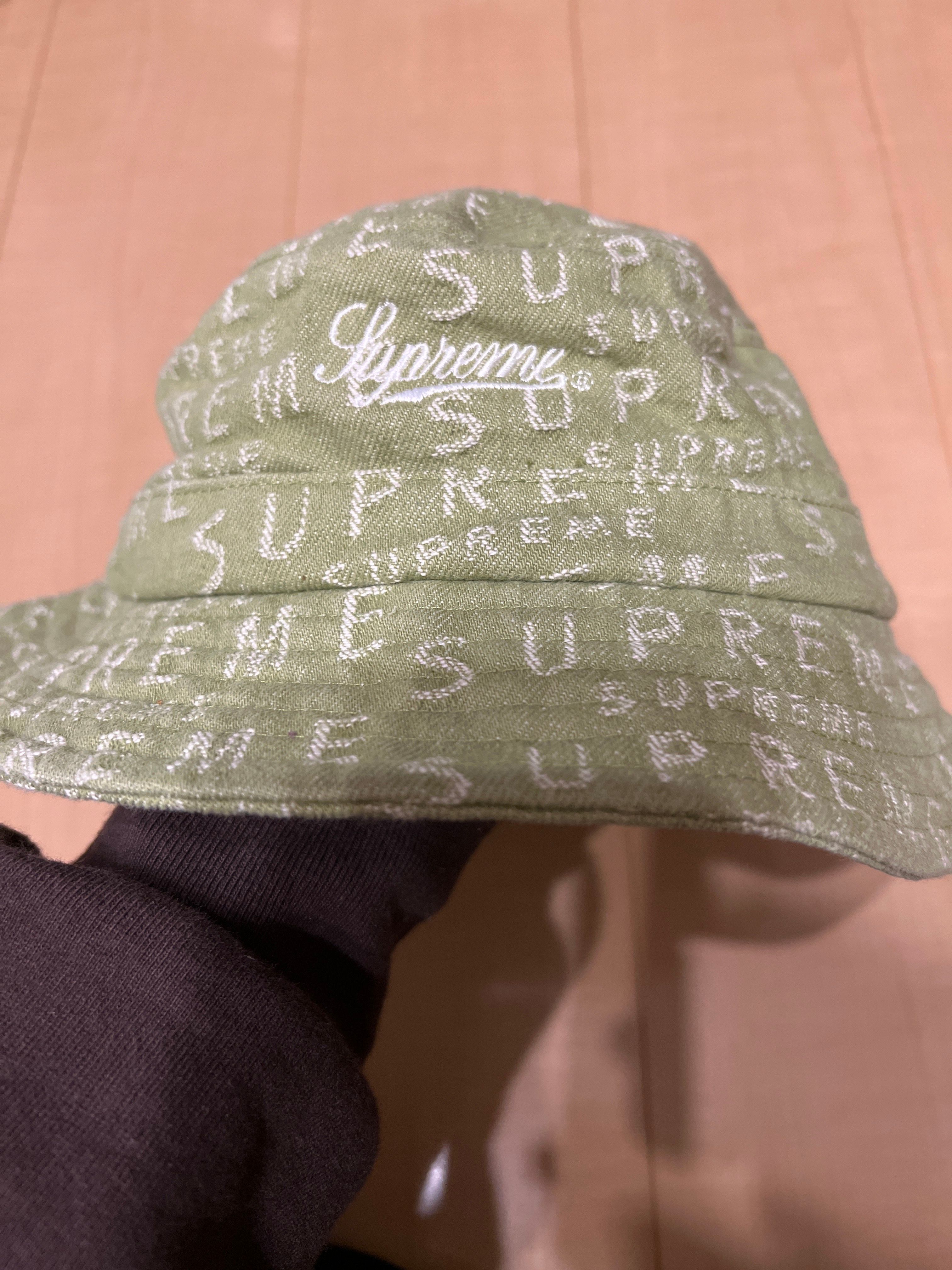 Supreme Warp Jacquard Logos Denim Crusher "Sage"
