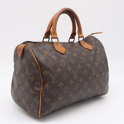 LOUIS VUITTON ルイ・ヴィトン モノグラム スピーディ30 M41526 ハンドバッグ ブラウン ベージュ コーティングキャンバス レザー レディース