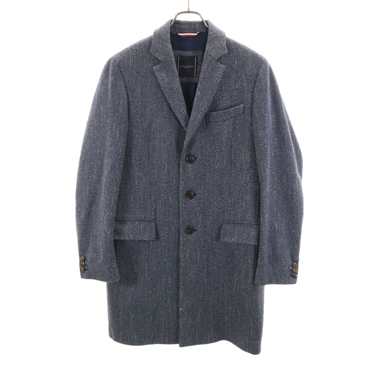 TOMMY HILFIGER トミーヒルフィガー ウールブレンド コート 46 ネイビー