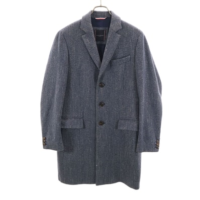 TOMMY HILFIGER トミーヒルフィガー ウールブレンド コート 46 ネイビー