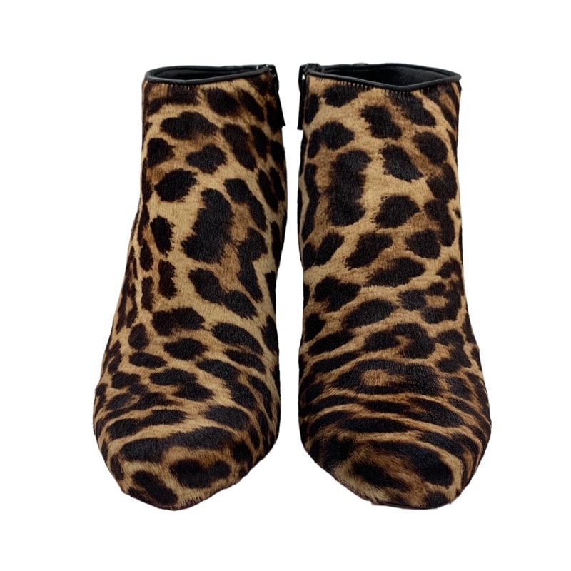 クリスチャンルブタン Christian Louboutin ブーツ ショートブーツ ブーティ レオパード ウェッジソール ハラコ ブラウン