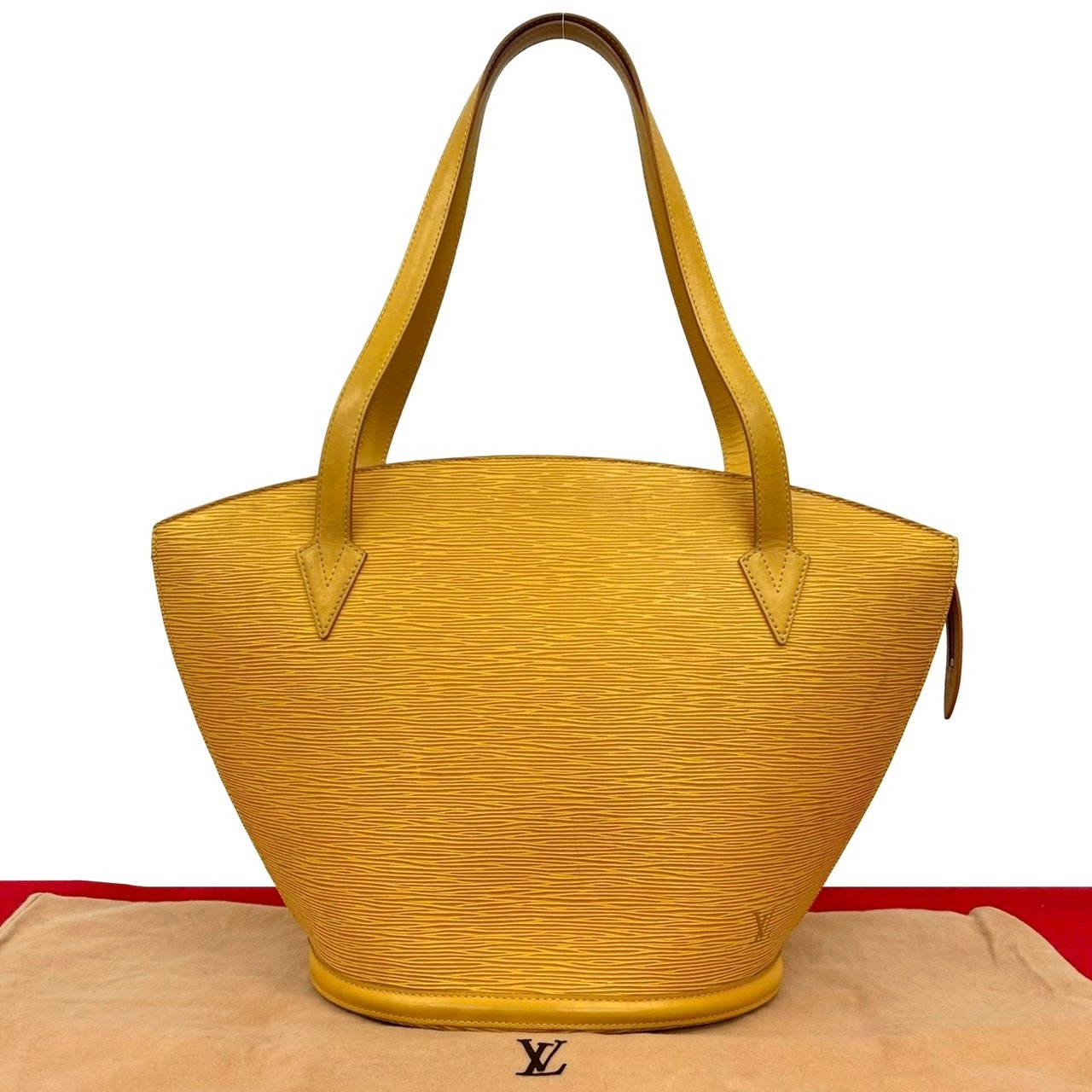 LOUIS VUITTON ルイヴィトン サンジャック ショッピング エピ レザー トートバッグ イエロー
 g22-6