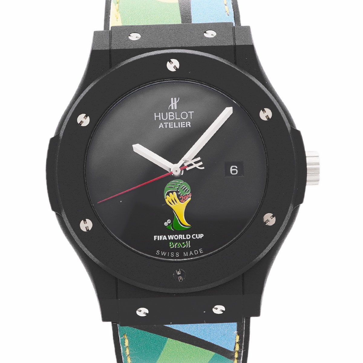 ★最終価格★SALE【6whb0145】ウブロ クラシック フュージョン アトリエ FIFA ワールドカップ 2014 500.XI.1100.VR.FIF14 黒文字盤【中古】腕時計 メンズ