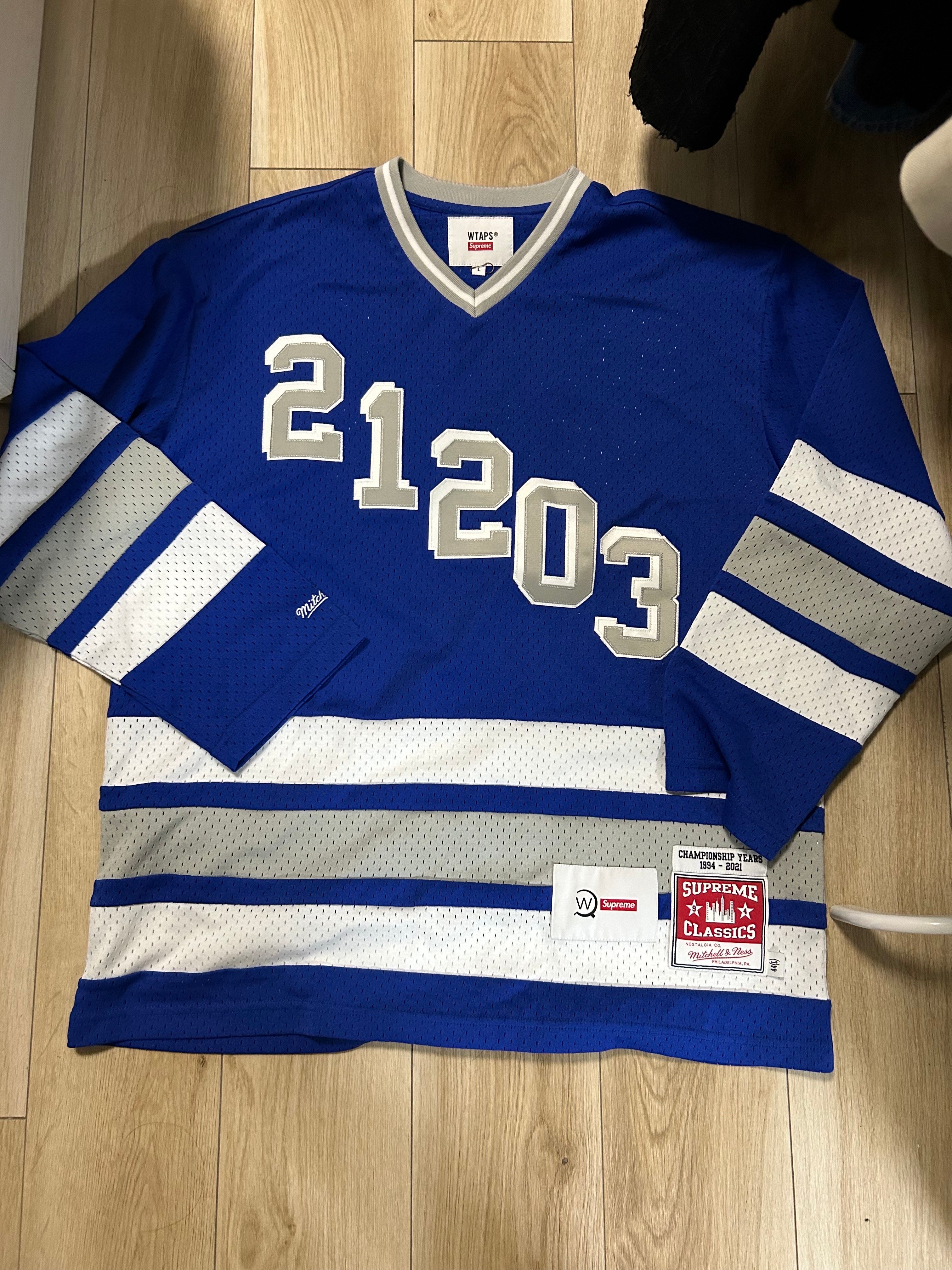 Supreme / WTAPS Mitchell & Ness Hockey Jersey "Blue"