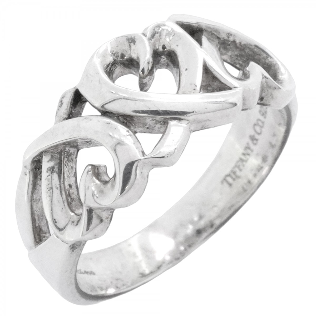 【6jcb1010-k】ティファニー リング トリプルラビングハート シルバー925 14号【中古】レディース