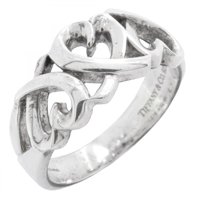 【6jcb1010-k】ティファニー リング トリプルラビングハート シルバー925 14号【中古】レディース