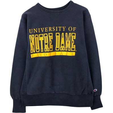 古着 90年代 チャンピオン Champion REVERSE WEAVE リバースウィーブ 刺繍タグ NOTRE DAME ノートルダム大学 カレッジスウェットシャツ トレーナー USA製 メンズL相当 ヴィンテージ/eaa643283