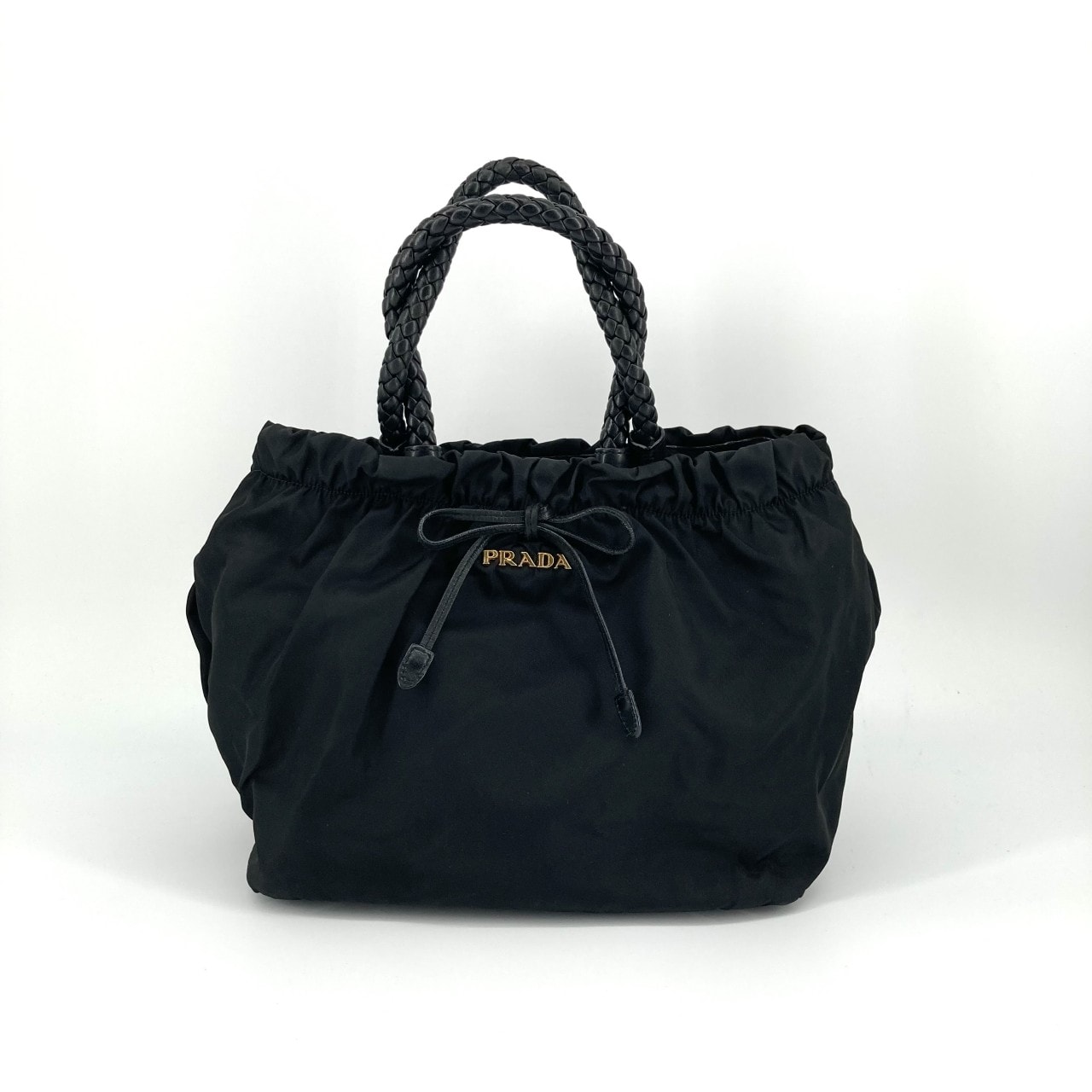 PRADA(プラダ) TESSUTO GAUFRE 2WAY リボン レザー BN1930 ショルダーバッグ ブラック