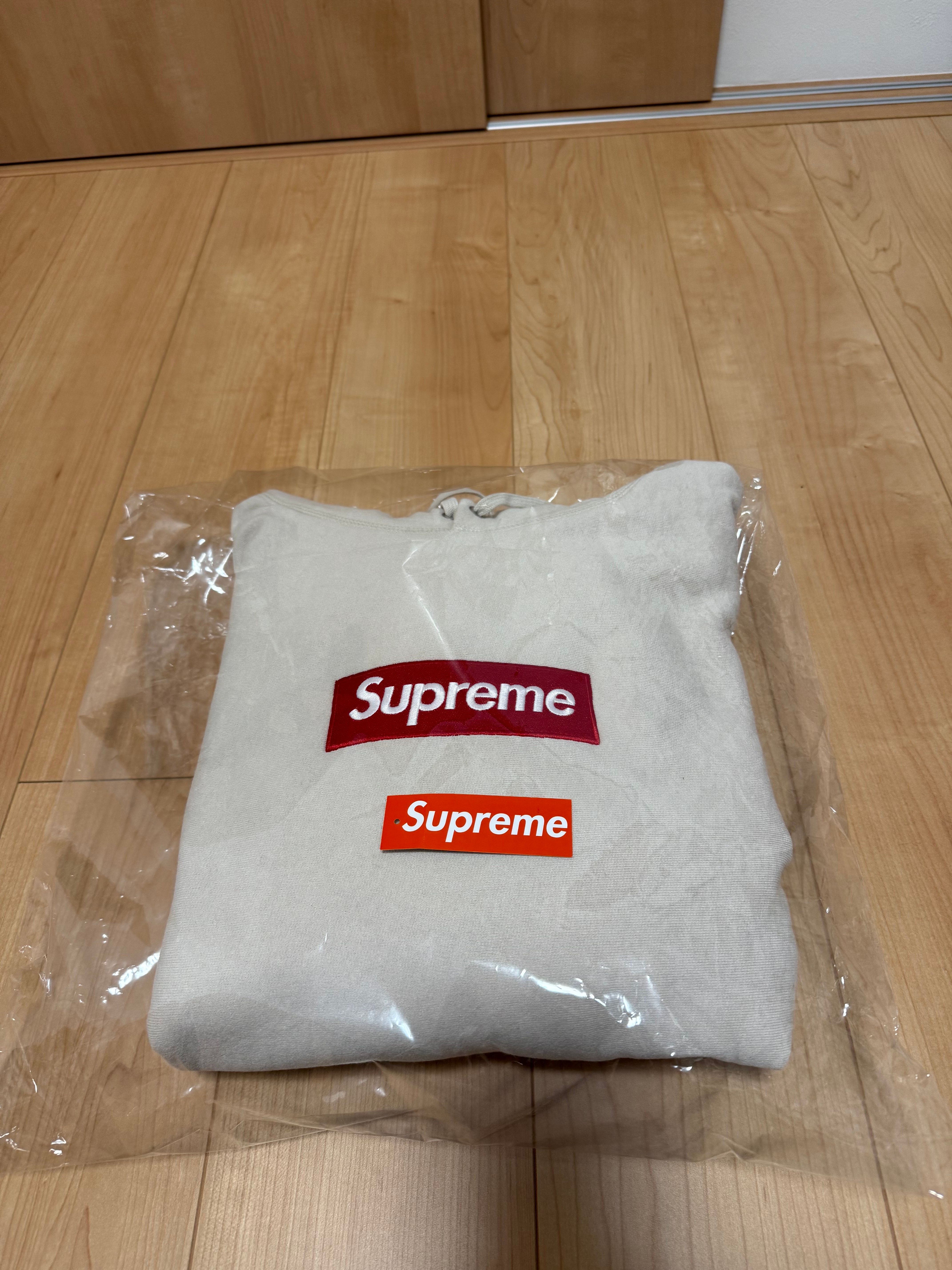 Supreme Box Logo Hooded Sweatshirt "Stone" (24FW)