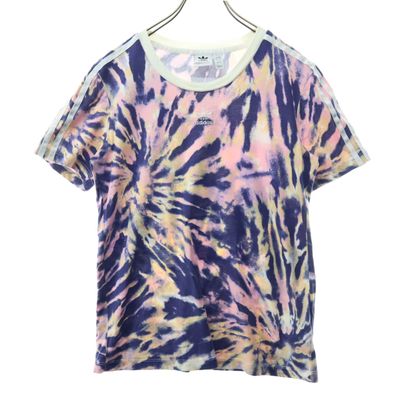 adidas アディダス タイダイ トレフォイルロゴ 半袖 丸首 Tシャツ CDN ホワイト