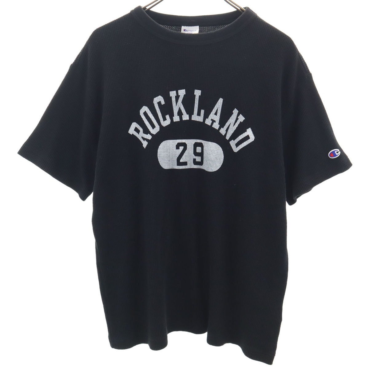 Champion チャンピオン 半袖 Tシャツ L ブラック ワッフル地