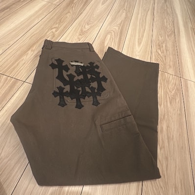 Chrome Hearts Cross Patch Work Pants "Brown"