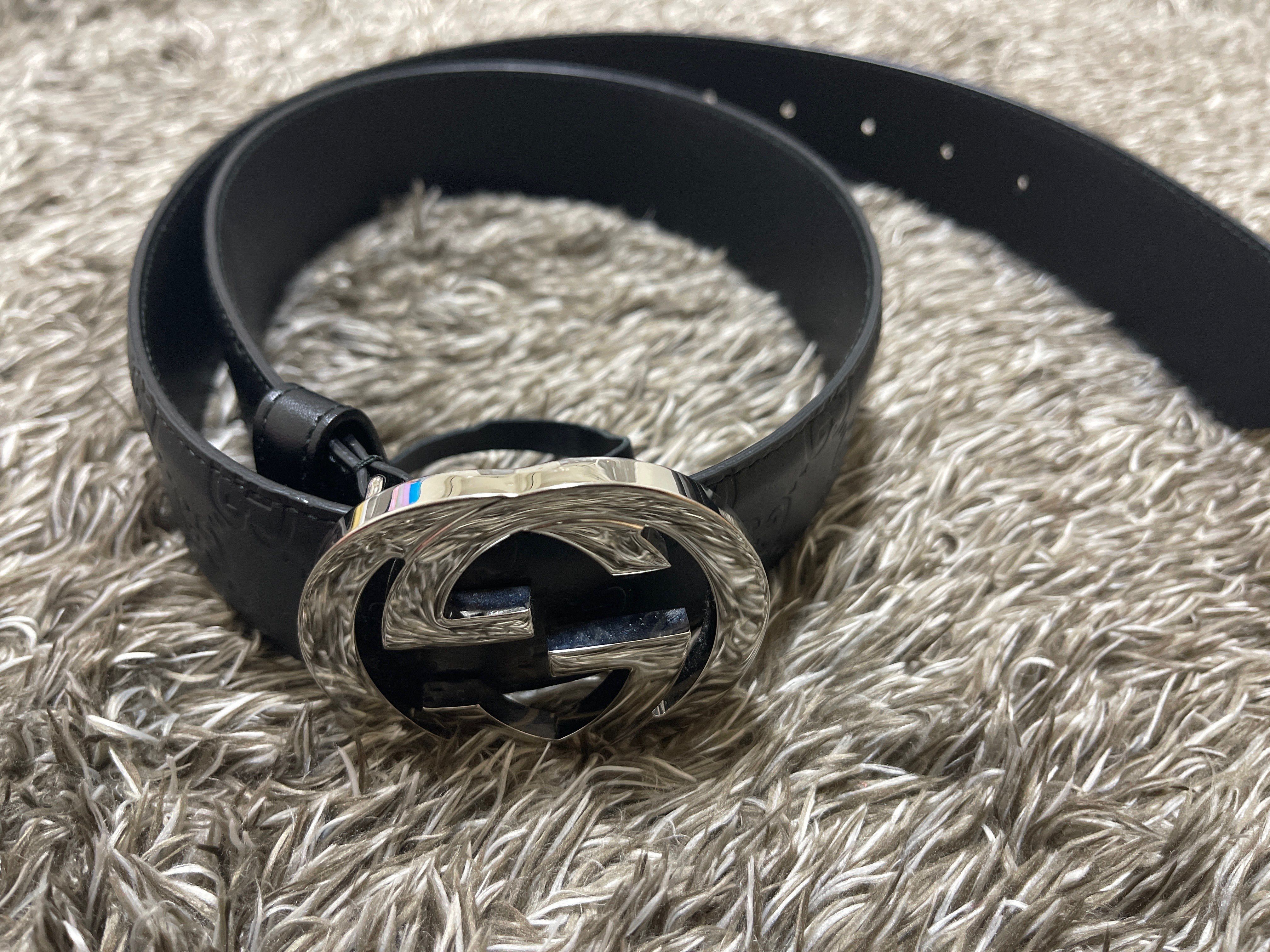 GUCCI GG Supreme Canvas Belt ”Black/Gray”
