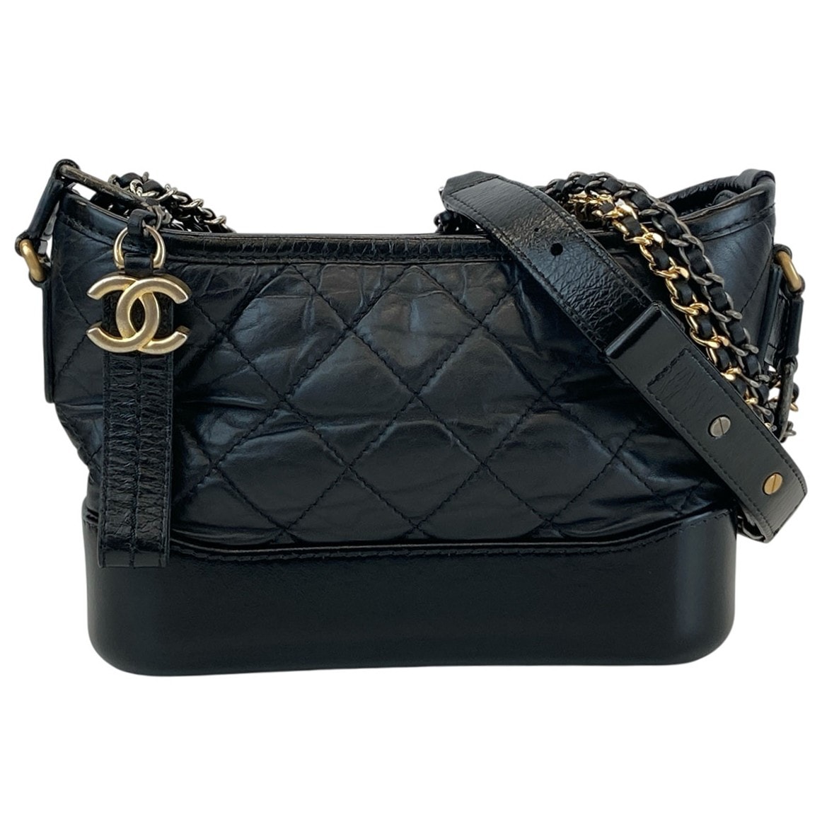 CHANEL シャネル ガブリエル ドゥ シャネル スモール ホーボーバッグ 3WAY チェーンショルダーバッグ 25番台 ショルダーバッグ A91810  レザー ブラック  レディース【中古】