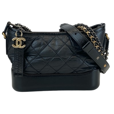 CHANEL シャネル ガブリエル ドゥ シャネル スモール ホーボーバッグ 3WAY チェーンショルダーバッグ 25番台 ショルダーバッグ A91810 レザー ブラック レディース【中古】