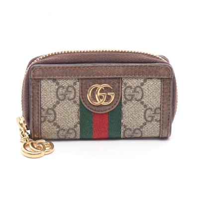グッチ GUCCI オフディア GGスプリーム キーケース アクセサリー レザー PVC メンズ レディース ベージュ系 / ブラウン系 / マルチカラー 523157 【中古】