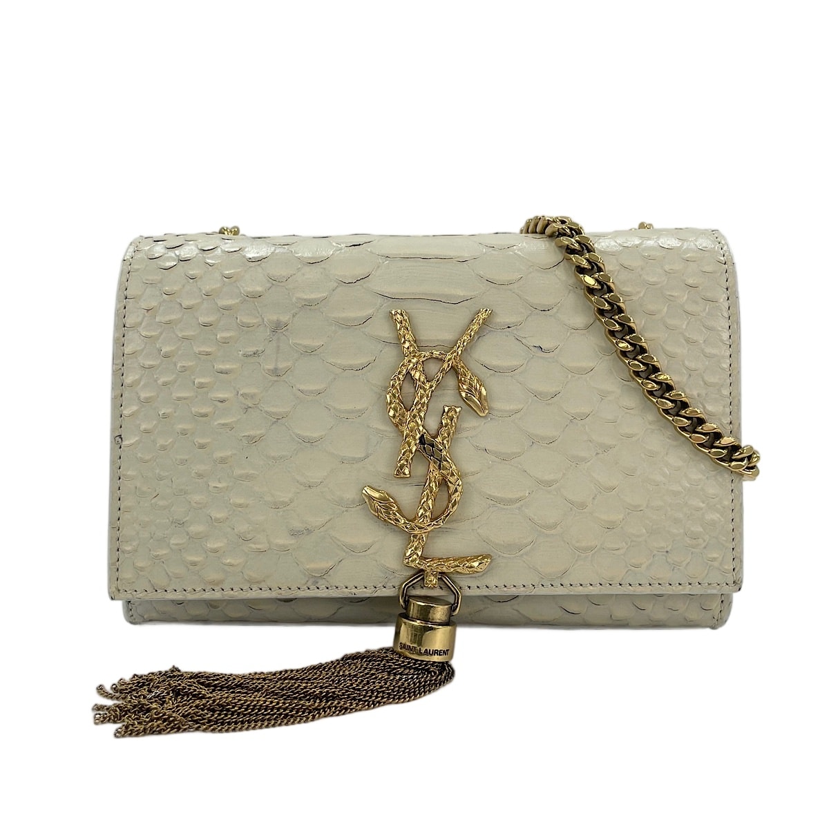 サンローランパリ SAINT LAURENT PARIS パイソン タッセル ショルダーバッグ【中古】