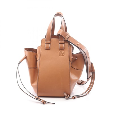 ロエベ LOEWE ハンモック ドローストリングバッグ スモール 2WAY ハンドバッグ バッグ レザー レディース ブラウン系 314.12 Z95 【中古】