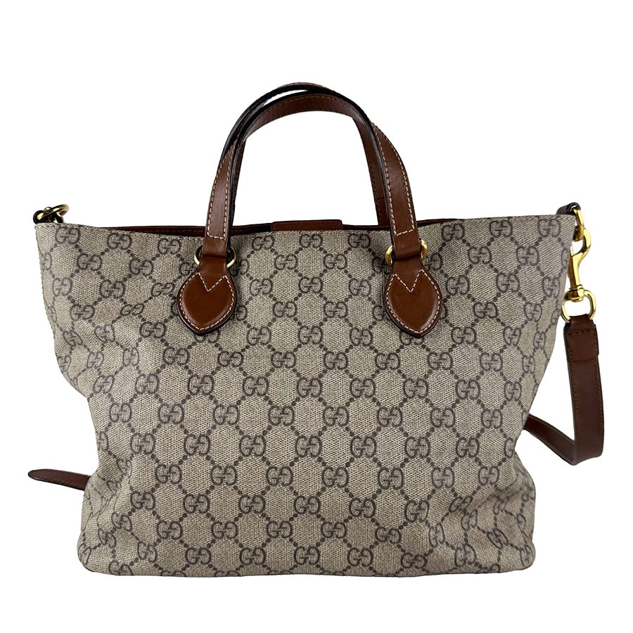 グッチ GUCCI ショルダーバッグ ハンドバッグ GGスプリームキャンバス ブラウン レディース 473887【中古】 z10797