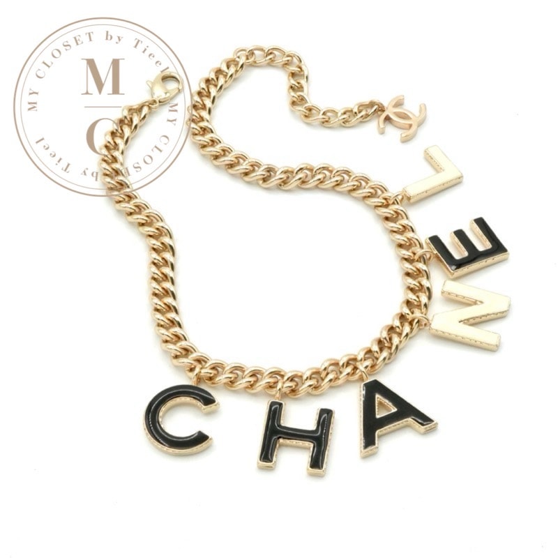 シャネル CHANEL ネックレス ペンダント チョーカー ゴールド ブラック ホワイト ココマーク ロゴ